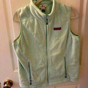 Women’s light sea foam green/blue fleece vest
